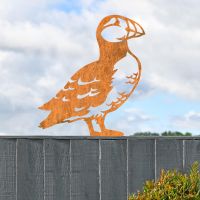 Rustic Sheet Steel Fence Topper with Puffin Design Rustic Sheet Steel Fence Topper with Puffin Design