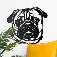 Pug Wall Art in Situ on a White Wall