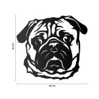 Metal Pug Wall Art to Scale