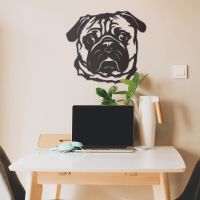 Metal Pug Wall Art at Home in the Office