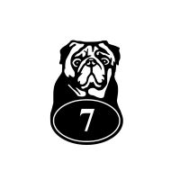 Pug Iron House Number Sign On White Bckground