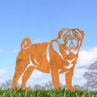 Pug Silhouette in Situ in a Field Pug Silhouette in Situ in a Field