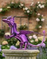 Purple Wyrmling Baby Dragon Garden Sculpture Digital Illustration Purple Wyrmling Baby Dragon Garden Sculpture Digital Illustration