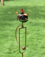 Metal "Whimsical Bird" Balancing Garden Spike