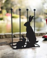 Rabbit boot rack outside Rabbit boot rack outside