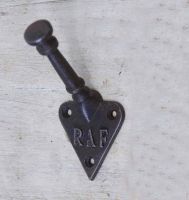 Iron Coat Hook With "RAF" Printed Into The Backplate Iron Coat Hook With "RAF" Printed Into The Backplate