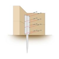 Railway Sleeper Corner Spikes - Double Technical Drawing