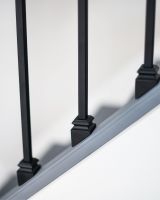 Top Fix Rake Bracket With Matte Black Steel Stair Spindles