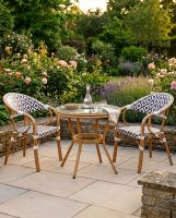 Rattan Black And White Table And Chairs digital illustration dressed table