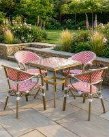 Rattan Red Table And Chairs digital illustration