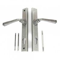 Sprung Slimline Lever Espagnolette Lock Set Pewter Interior/Exterior with Fixings Sprung Slimline Lever Espagnolette Lock Set Pewter Interior/Exterior with Fixings