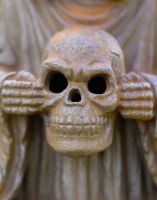 Skull of Cast iron Grim Reaper Sculpture Skull of Cast iron Grim Reaper Sculpture