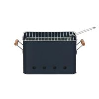 Rectangular Steel Bucket BBQ Grill Finished in Black