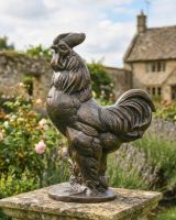 Recycled Cast Aluminium Bronze "Crowing" Rooster Sculpture ai illustration Recycled Cast Aluminium Bronze "Crowing" Rooster Sculpture ai illustration