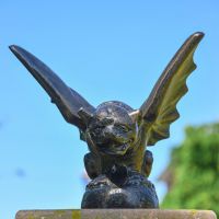 Recycled Cast Aluminium Bronze "Cerberus" Gargoyle Sculpture in Situ