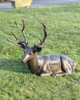 Aluminium Stag Sculpture Finished in a Brushed BRonze