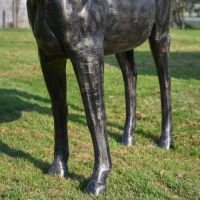 Close-Up of Recycled Cast Aluminium Brushed Gold Roached Horse Sculpture  Close-Up of Recycled Cast Aluminium Brushed Gold Roached Horse Sculpture