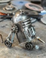 Recycled Metal Android Sculpture
