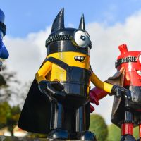 Recycled Metal Bat Vigilante Henchman Sculpture Recycled Metal Bat Vigilante Henchman Sculpture