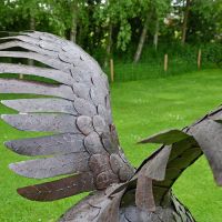 View of the top of the Recycled Metal Life Size Eagle"s Wings