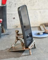 In situ photo of scrap metal phone holder  In situ photo of scrap metal phone holder