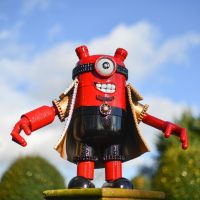 Recycled Metal Red Devil Henchman Sculpture