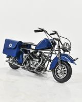 Recycled Metal Vintage Blue Motorbike Sculpture Recycled Metal Vintage Blue Motorbike Sculpture
