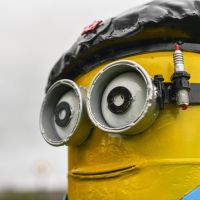 Recycled Metal "Viva la Revolution" Henchman Sculpture in Situ