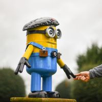 Scale Shot of Recycled Metal "Viva la Revolution" Henchman Sculpture