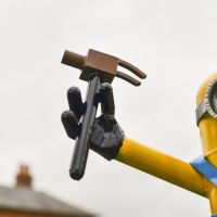 Close-up of Hammer on Recycled Metal "Worthy Workman" Henchman Sculpture Close-up of Hammer on Recycled Metal "Worthy Workman" Henchman Sculpture