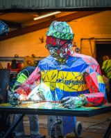 Recycled oil drum sculpture the author Main image