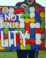 Recycled Oil drum wall art caution the media is not a reflection of reality close up right Recycled Oil drum wall art caution the media is not a reflection of reality close up right