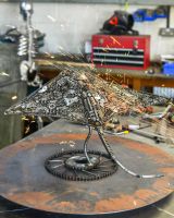 Recycled Metal Stingray Sculpture