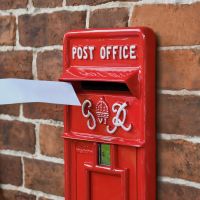Red "King George" Rex Post Box Front to Scale