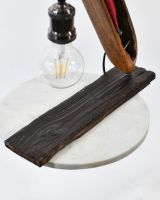 Close up of Red Loom Bobbin Table Lamp base