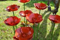 Red Poppy Spike Garden Ornament Red Poppy Spike Garden Ornament
