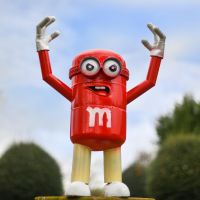 Red Recycled Metal "Sweet Tooth" Henchman Sculpture Red Recycled Metal "Sweet Tooth" Henchman Sculpture