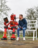 Scale image of recycled metal art sculpture