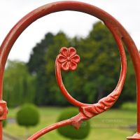 Red Scrolled Lamp Post Bracketry Red Scrolled Lamp Post Bracketry