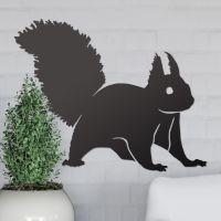 Red Squirrel Wall Art on the Wall Next to Plants