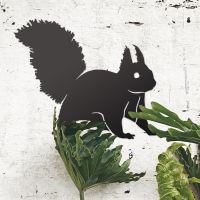 Red Squirrel Wall Art on the Wall Next to Plants