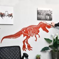 Red T-Rex Wall Art to Scale