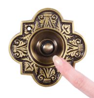 Beautiful antique brass door bell push