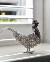 Reggie the Recycled Cockerel Sculpture - Silver