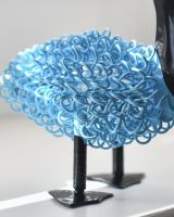 Close up of body detail on scrap metal art sculpture