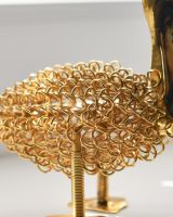 Close up of body detail on recycled metal art sculpture