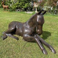 Resting Foal Sculpture in Situ in the Garden Resting Foal Sculpture in Situ in the Garden