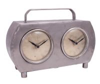 “Bradbourne Avenue” Retro Two Time Zone Desk Clock “Bradbourne Avenue” Retro Two Time Zone Desk Clock