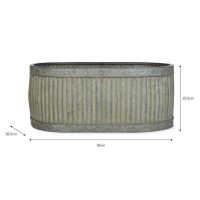 Large Ribbed Steel Traditional Oval Planter Dimensions