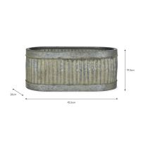 Small Ribbed Steel Traditional Oval Planter Dimensions
